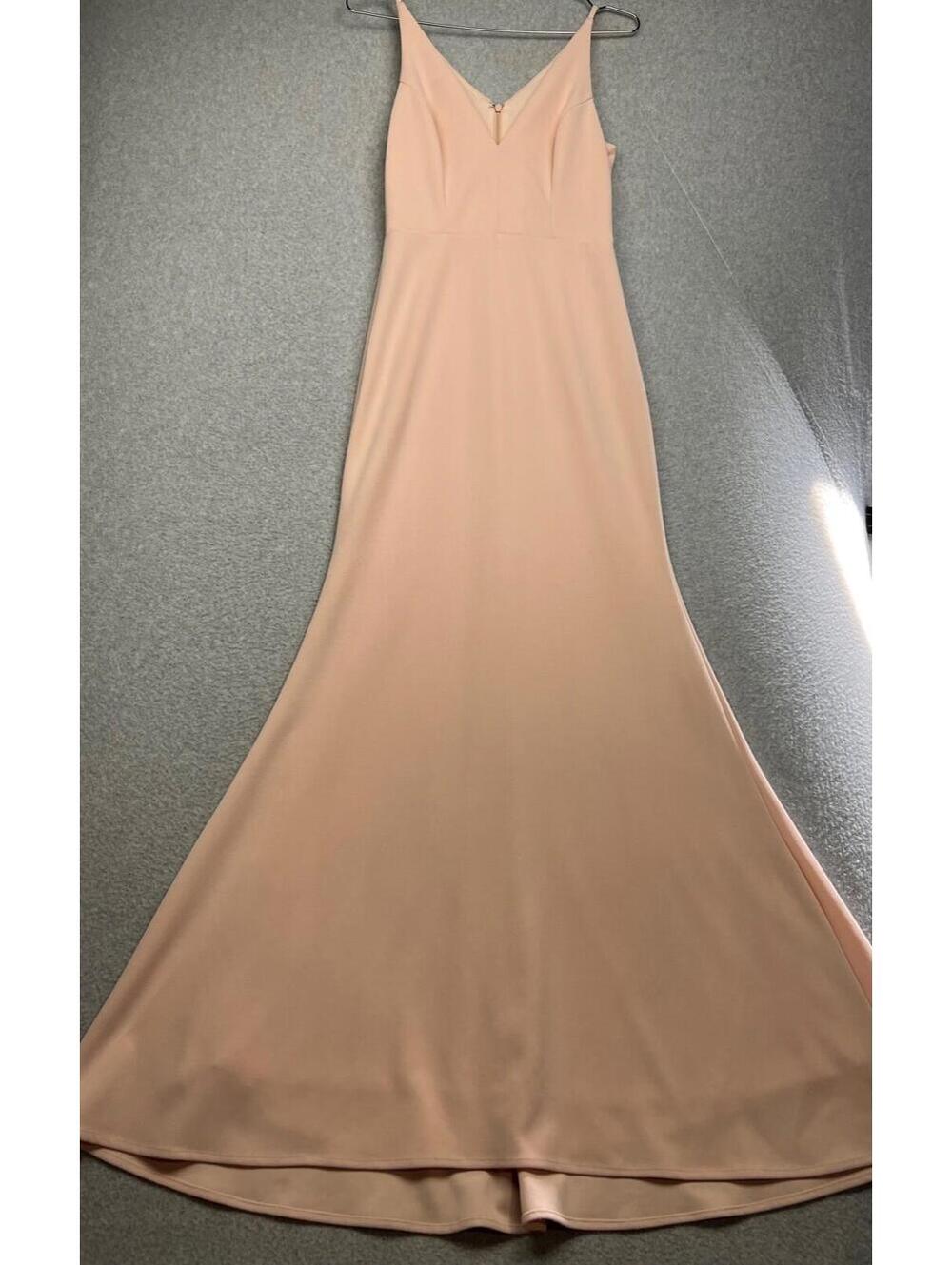 BHLDN Womens Gown Wedding Dress 4 Blush V-neck Mermaid Formal Bridesmaids
